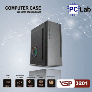 Vỏ case PC máy tính VSP 3201 (ATX, Mid Tower, Đen)