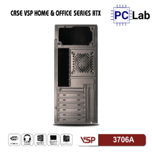 Vỏ case PC máy tính VSP 3706A (ATX, Mid Tower, Đen)