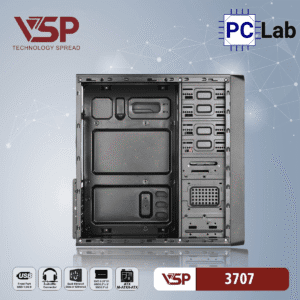 Vỏ case PC máy tính VSP 3707 (ATX, Mid Tower, Đen)