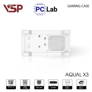 Vỏ case PC máy tính VSP Aqual X3 (M-ATX, Mid Tower, Trắng/Đen/Hồng)