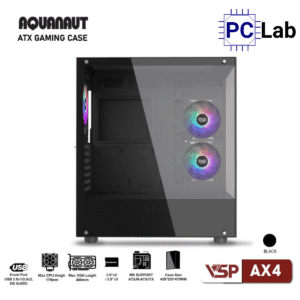 Vỏ case PC máy tính VSP AX4 (ATX, Mid Tower, Trắng/Đen)