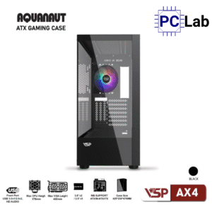Vỏ case PC máy tính VSP AX4 (ATX, Mid Tower, Trắng/Đen)