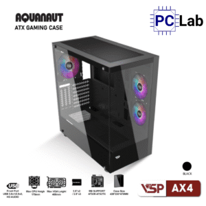 Vỏ case PC máy tính VSP AX4 (ATX, Mid Tower, Trắng/Đen)