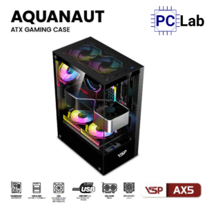 Vỏ case PC máy tính VSP AX5 (ATX, Mid Tower, Trắng/Đen)