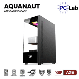 Vỏ case PC máy tính VSP AX5 (ATX, Mid Tower, Trắng/Đen)
