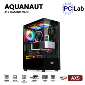 Vỏ case PC máy tính VSP AX5 (ATX, Mid Tower, Trắng/Đen)