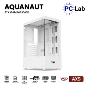 Vỏ case PC máy tính VSP AX5 (ATX, Mid Tower, Trắng/Đen)