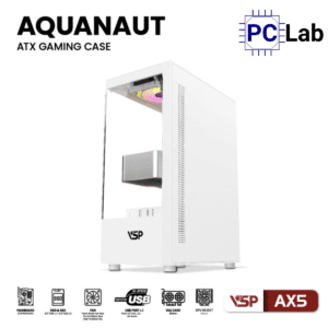 Vỏ case PC máy tính VSP AX5 (ATX, Mid Tower, Trắng/Đen)