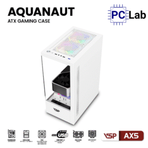 Vỏ case PC máy tính VSP AX5 (ATX, Mid Tower, Trắng/Đen)