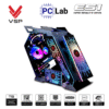Vỏ case PC máy tính VSP ES1 (M-ATX, Mid Tower, Trắng/Đen/Hồng/Xanh)