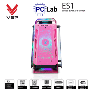 Vỏ case PC máy tính VSP ES1 (M-ATX, Mid Tower, Trắng/Đen/Hồng/Xanh)