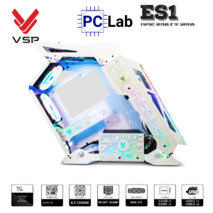 Vỏ case PC máy tính VSP ES1 (M-ATX, Mid Tower, Trắng/Đen/Hồng/Xanh)