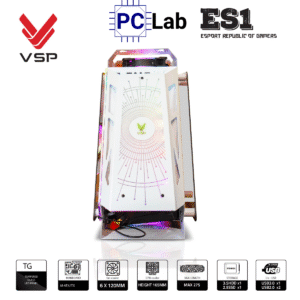 Vỏ case PC máy tính VSP ES1 (M-ATX, Mid Tower, Trắng/Đen/Hồng/Xanh)
