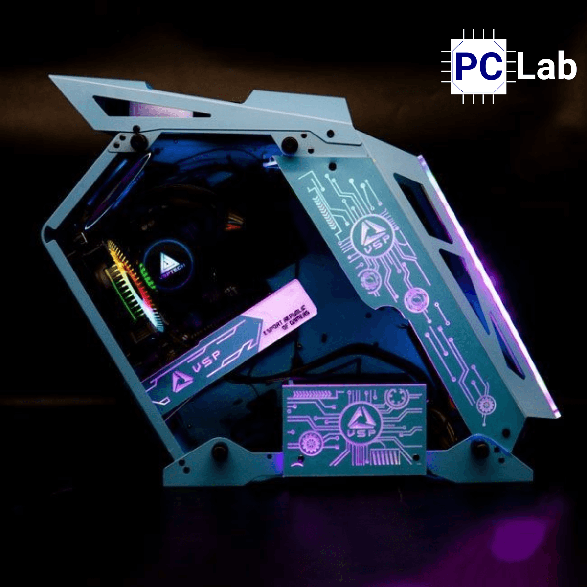 Vỏ case PC máy tính VSP ES1 (M-ATX, Mid Tower, Trắng/Đen/Hồng/Xanh)