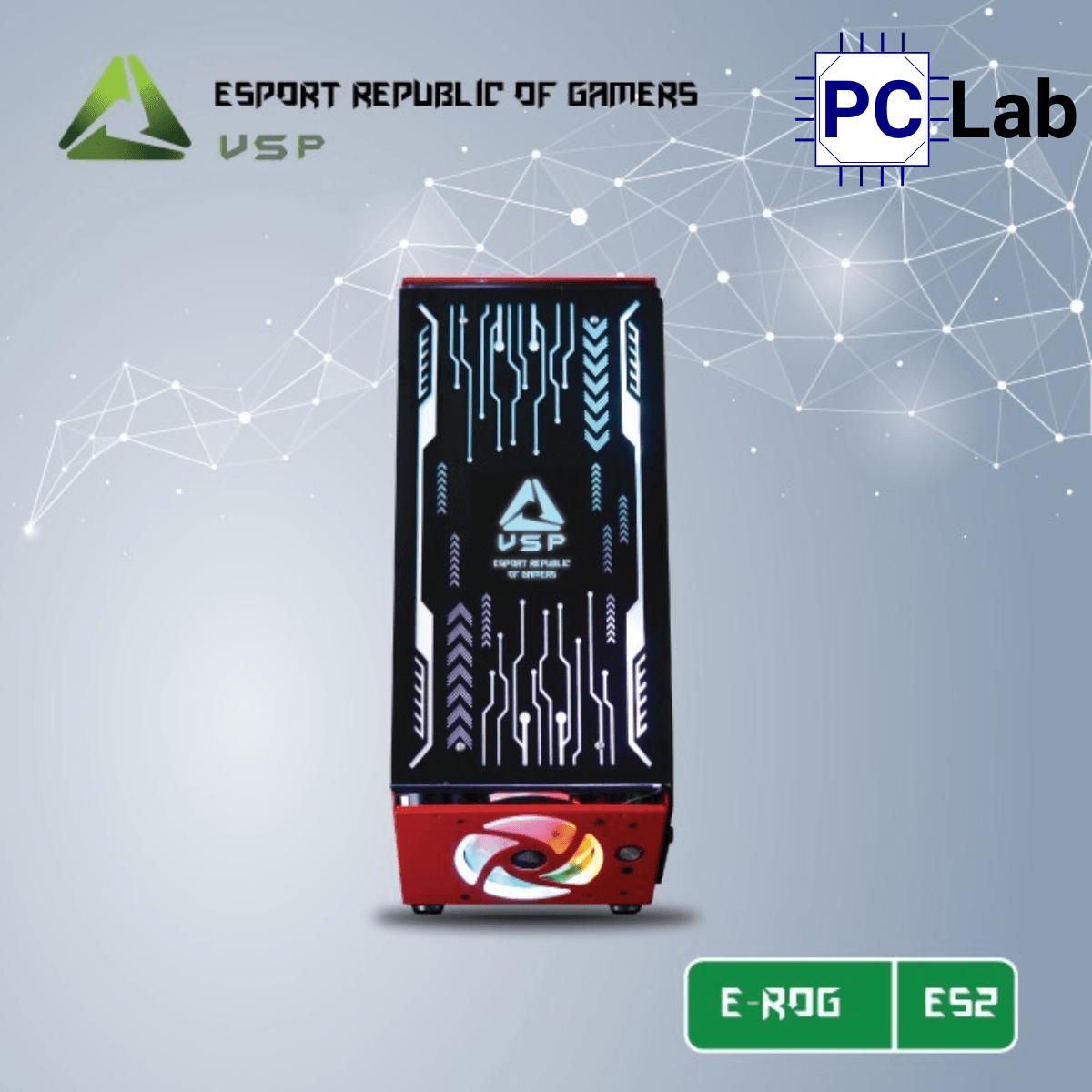 Vỏ case PC máy tính VSP ES2 (ATX, Mid Tower, Đen)