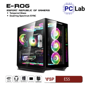 Vỏ case PC máy tính VSP ES5 (ATX, Mid Tower, Đen)