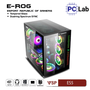 Vỏ case PC máy tính VSP ES5 (ATX, Mid Tower, Đen)