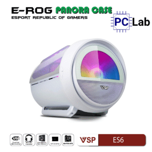 Vỏ case PC máy tính VSP ES6 (M-ATX, Mid Tower, Trắng/Đen)