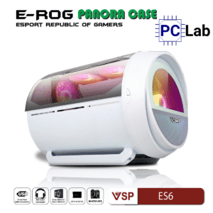 Vỏ case PC máy tính VSP ES6 (M-ATX, Mid Tower, Trắng/Đen)