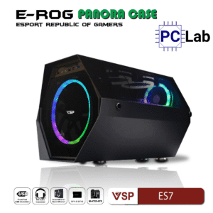 Vỏ case PC máy tính VSP ES7 (M-ATX, Mid Tower, Trắng/Đen)