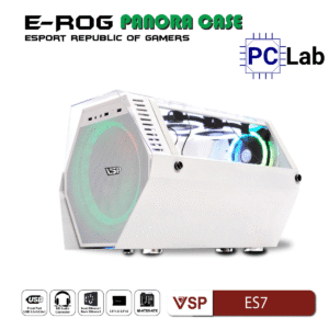 Vỏ case PC máy tính VSP ES7 (M-ATX, Mid Tower, Trắng/Đen)