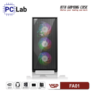 Vỏ case PC máy tính VSP FA01 (ATX, Mid Tower, Đen)