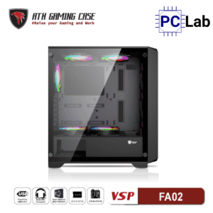 Vỏ case PC máy tính VSP FA02 (ATX, Mid Tower, Đen)