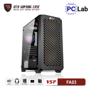 Vỏ case PC máy tính VSP FA03 (ATX, Mid Tower, Đen)