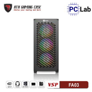 Vỏ case PC máy tính VSP FA03 (ATX, Mid Tower, Đen)