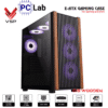 Vỏ case PC máy tính VSP Gaming C19 (E-ATX, Full Tower, Trắng/Gỗ)