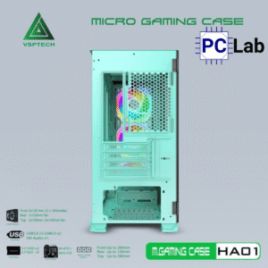 Vỏ case PC máy tính VSP HA01 (M-ATX, Mid Tower, Trắng/Đen/Hồng/Xanh)
