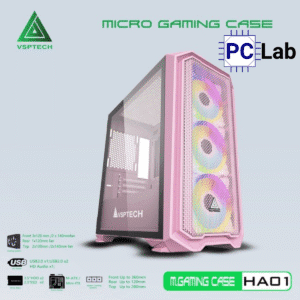 Vỏ case PC máy tính VSP HA01 (M-ATX, Mid Tower, Trắng/Đen/Hồng/Xanh)