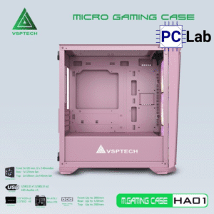 Vỏ case PC máy tính VSP HA01 (M-ATX, Mid Tower, Trắng/Đen/Hồng/Xanh)