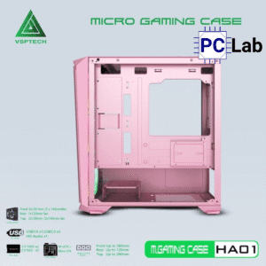 Vỏ case PC máy tính VSP HA01 (M-ATX, Mid Tower, Trắng/Đen/Hồng/Xanh)