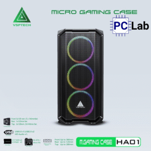 Vỏ case PC máy tính VSP HA01 (M-ATX, Mid Tower, Trắng/Đen/Hồng/Xanh)