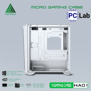 Vỏ case PC máy tính VSP HA01 (M-ATX, Mid Tower, Trắng/Đen/Hồng/Xanh)