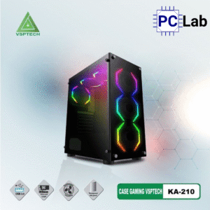 Vỏ case PC máy tính VSP KA210 (ATX, Mid Tower, Đen)