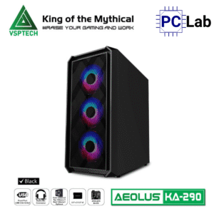 Vỏ case PC máy tính VSP KA290 (ATX, Mid Tower, Trắng/Đen/Hồng/Xanh)