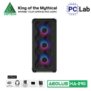 Vỏ case PC máy tính VSP KA290 (ATX, Mid Tower, Trắng/Đen/Hồng/Xanh)