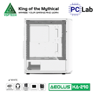 Vỏ case PC máy tính VSP KA290 (ATX, Mid Tower, Trắng/Đen/Hồng/Xanh)