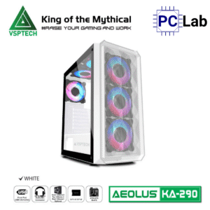 Vỏ case PC máy tính VSP KA290 (ATX, Mid Tower, Trắng/Đen/Hồng/Xanh)