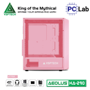 Vỏ case PC máy tính VSP KA290 (ATX, Mid Tower, Trắng/Đen/Hồng/Xanh)