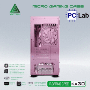 Vỏ case PC máy tính VSP KA30 (M-ATX, Mid Tower, Trắng/Đen/Hồng/Xanh)