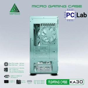 Vỏ case PC máy tính VSP KA30 (M-ATX, Mid Tower, Trắng/Đen/Hồng/Xanh)
