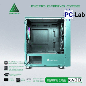 Vỏ case PC máy tính VSP KA30 (M-ATX, Mid Tower, Trắng/Đen/Hồng/Xanh)