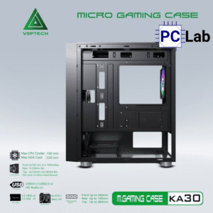 Vỏ case PC máy tính VSP KA30 (M-ATX, Mid Tower, Trắng/Đen/Hồng/Xanh)