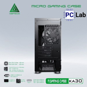 Vỏ case PC máy tính VSP KA30 (M-ATX, Mid Tower, Trắng/Đen/Hồng/Xanh)