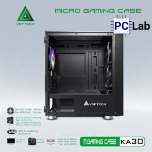 Vỏ case PC máy tính VSP KA30 (M-ATX, Mid Tower, Trắng/Đen/Hồng/Xanh)