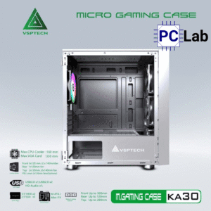 Vỏ case PC máy tính VSP KA30 (M-ATX, Mid Tower, Trắng/Đen/Hồng/Xanh)