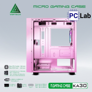 Vỏ case PC máy tính VSP KA30 (M-ATX, Mid Tower, Trắng/Đen/Hồng/Xanh)